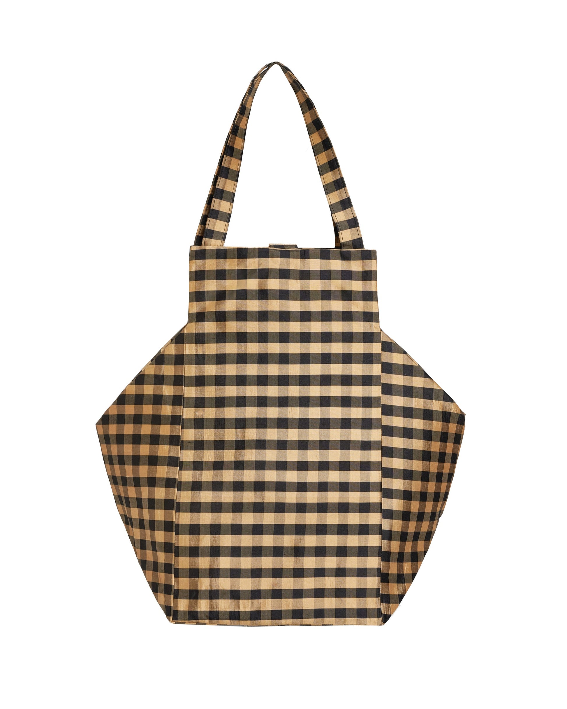 XL EVERYDAY BAG IN GINGHAM BLACK GOLD