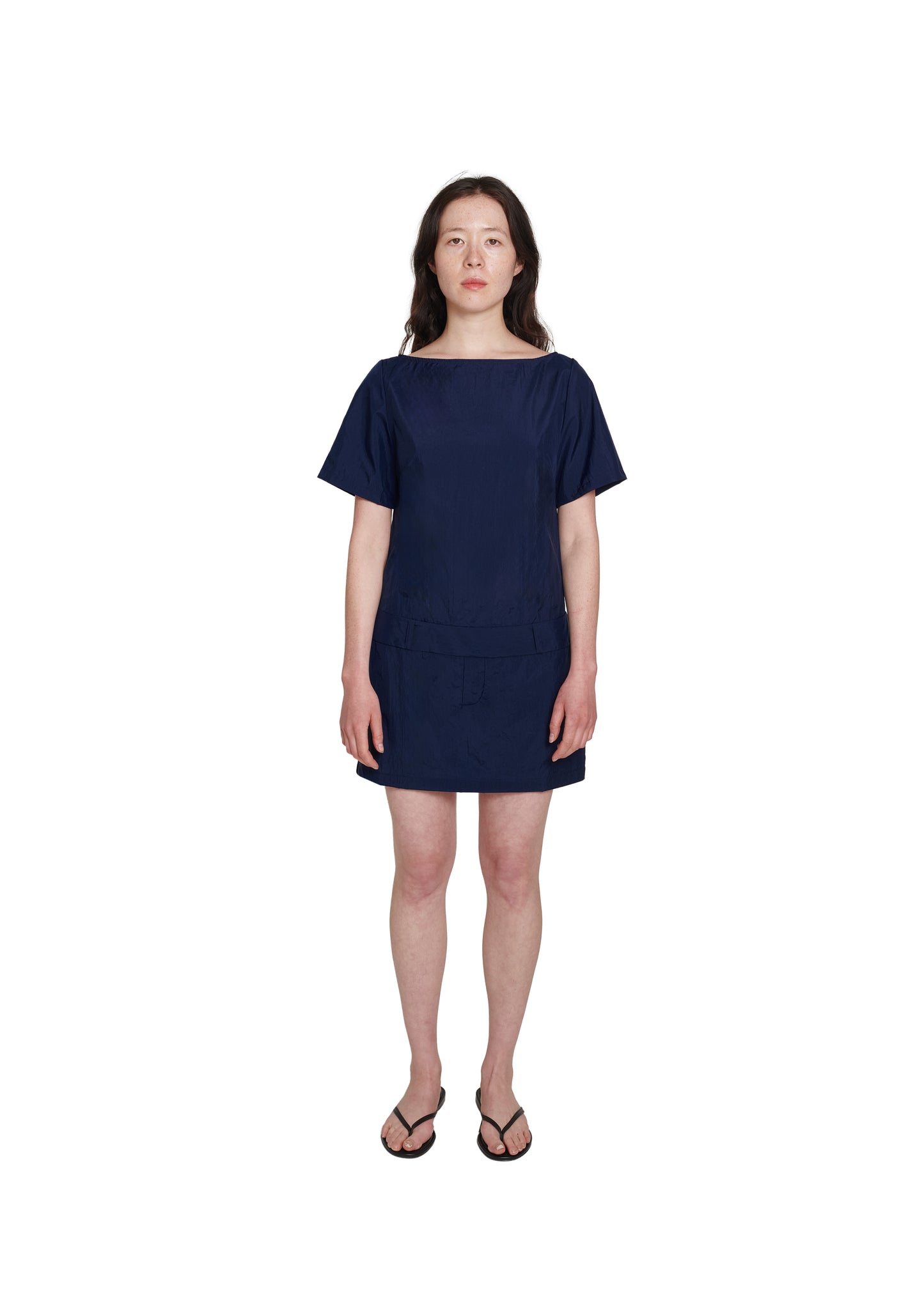 NAVY NYLON SHORT LOOP DRESS | COA NYC