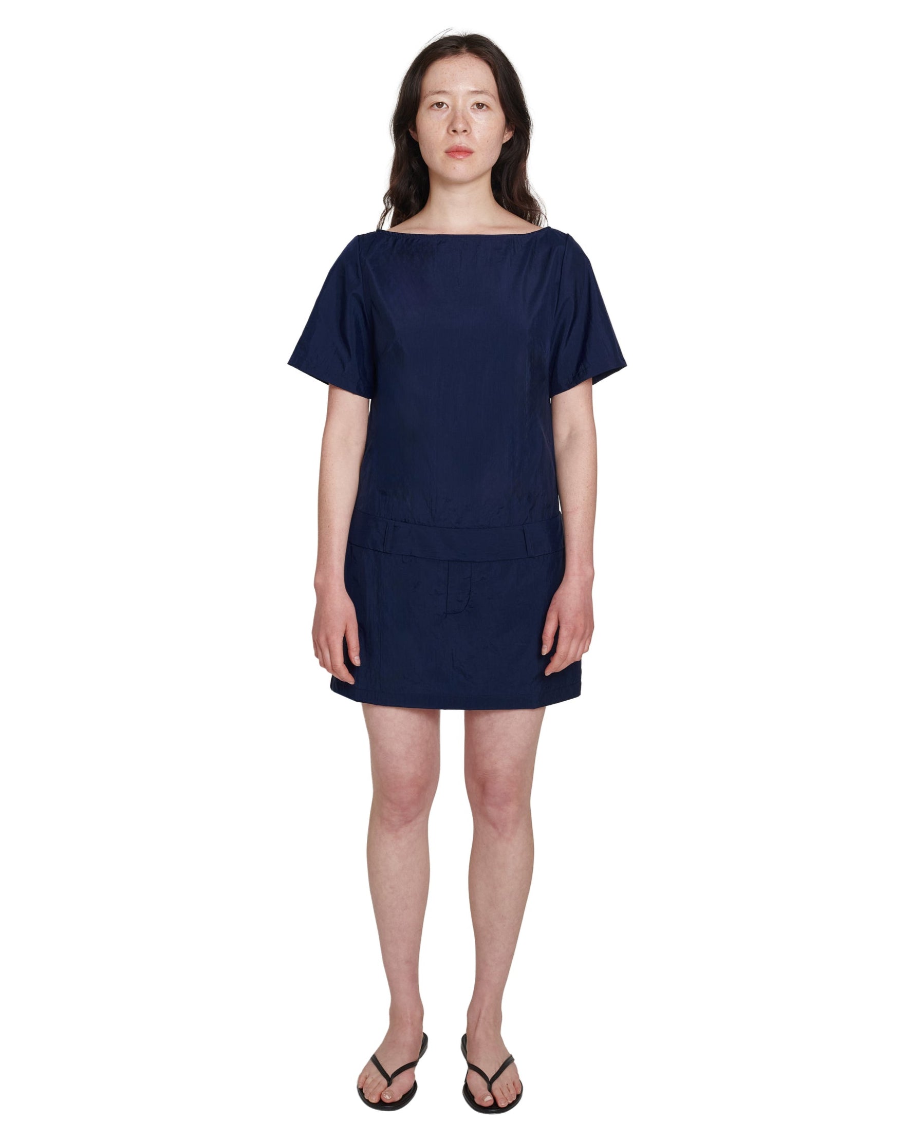 NAVY NYLON SHORT LOOP DRESS | COA NYC