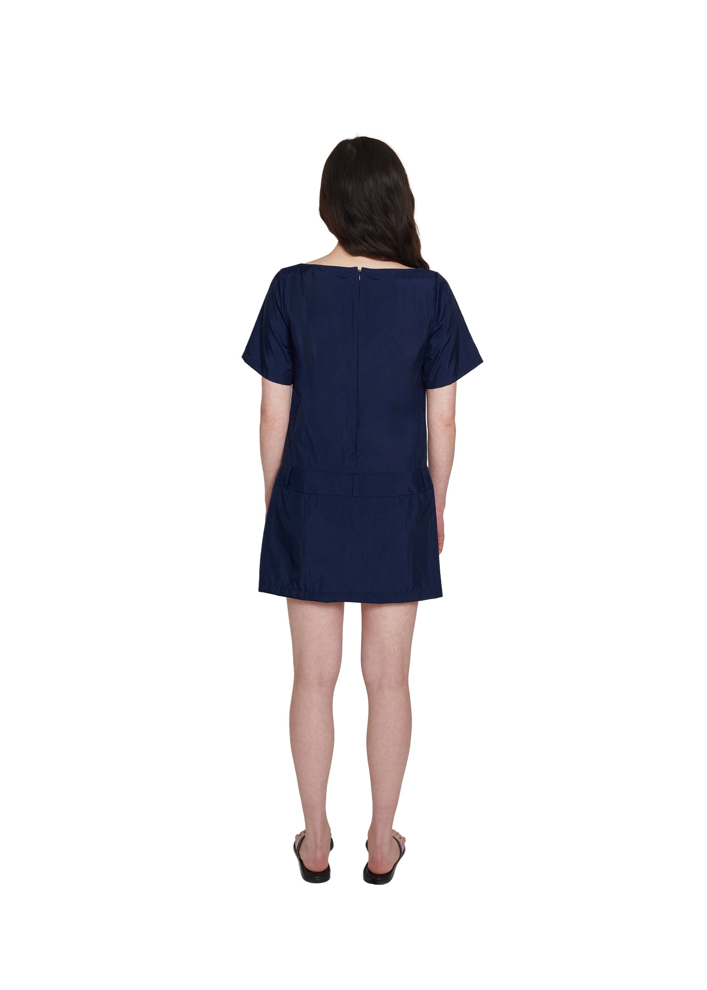 NAVY NYLON SHORT LOOP DRESS | COA NYC