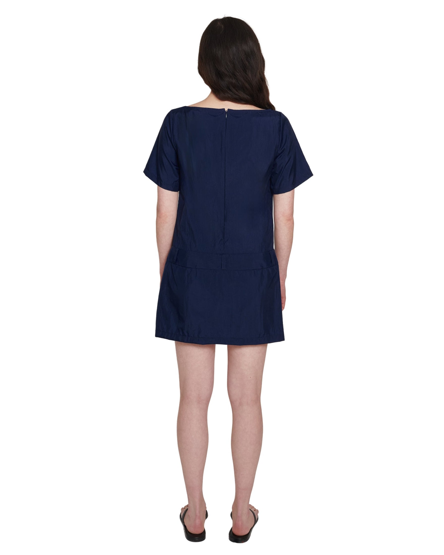 NAVY NYLON SHORT LOOP DRESS | COA NYC