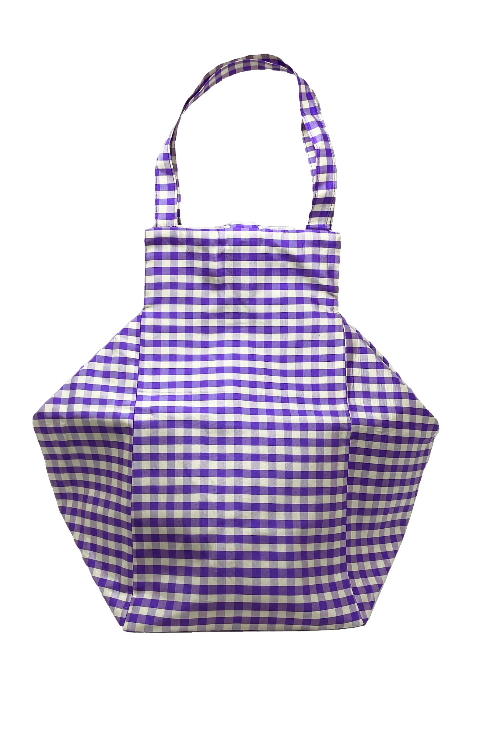 XL GINGHAM PURPLE IVORY EVERYDAY BAG