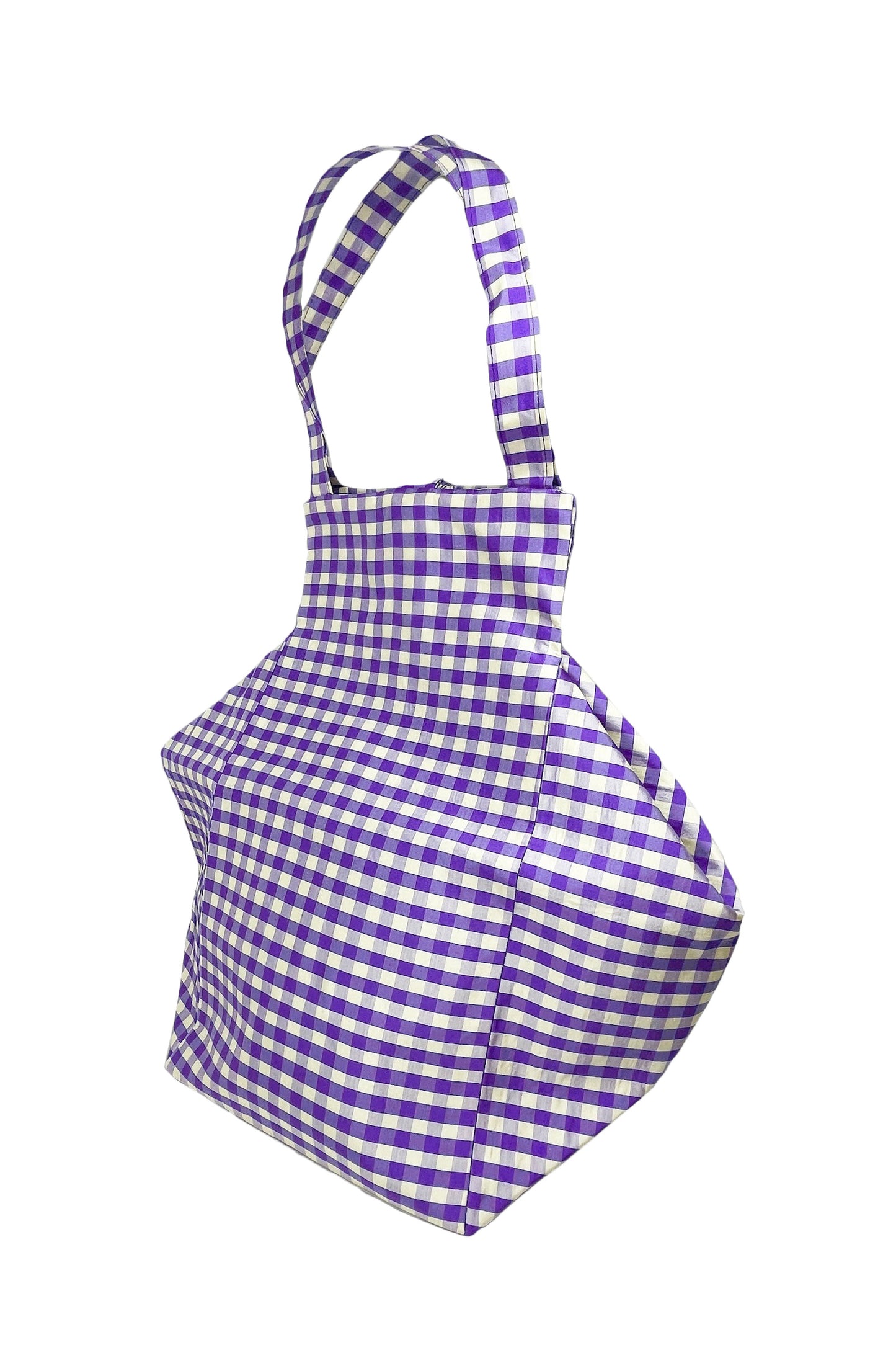 XL GINGHAM PURPLE IVORY EVERYDAY BAG
