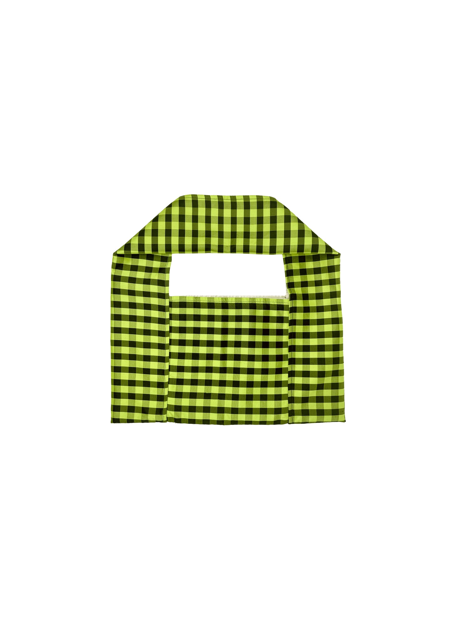 REVERSIBLE FLAT BAG IN GINGHAM / PEARL