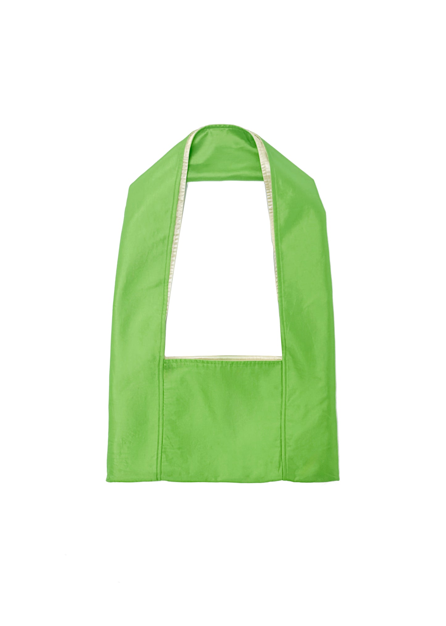 REVERSIBLE FLAT CROSSBODY BAG IN LIMEADE / PEARL