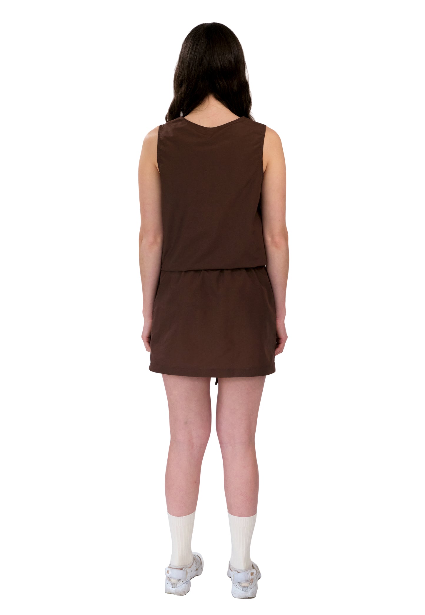 NYLON BROWN PULLOVER VEST