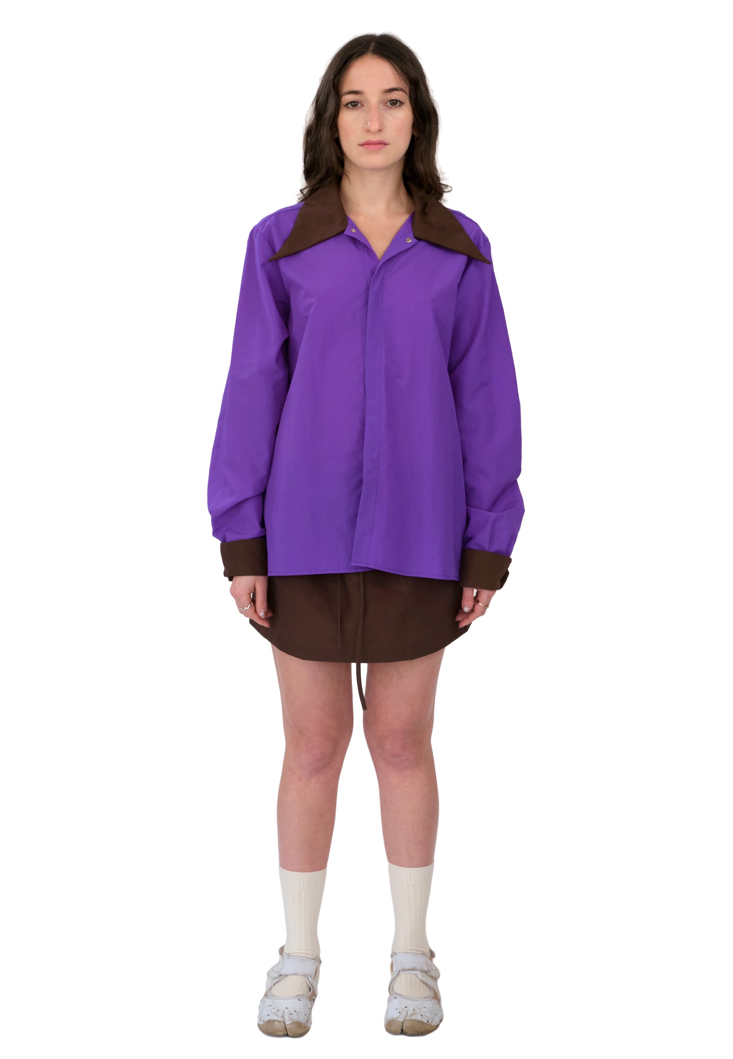 Purple with Brown Nylon Shirt