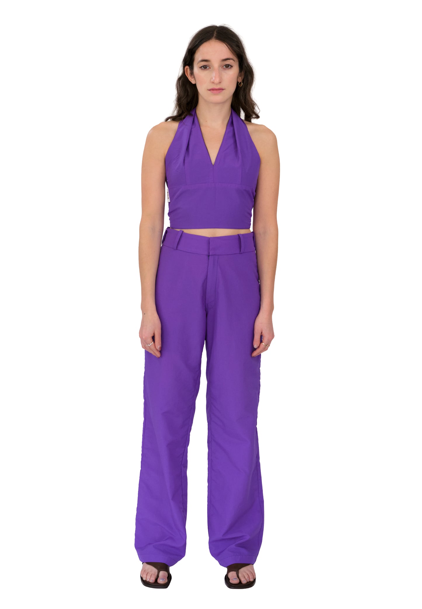 BROWN + PURPLE REVERSIBLE HALTER TOP