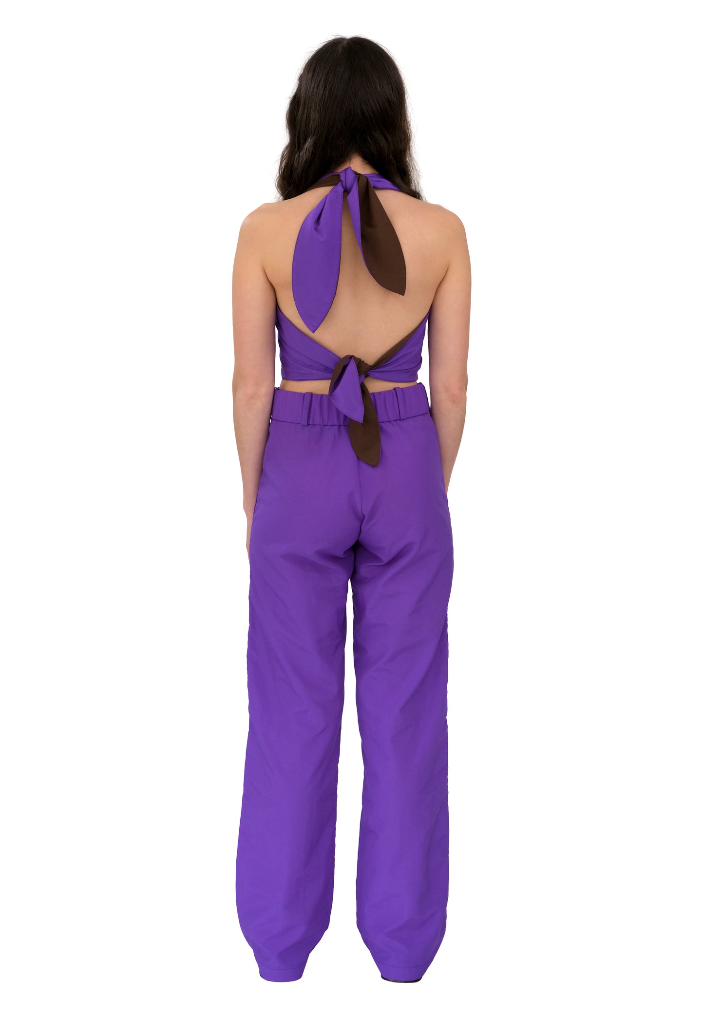 BROWN + PURPLE REVERSIBLE HALTER TOP