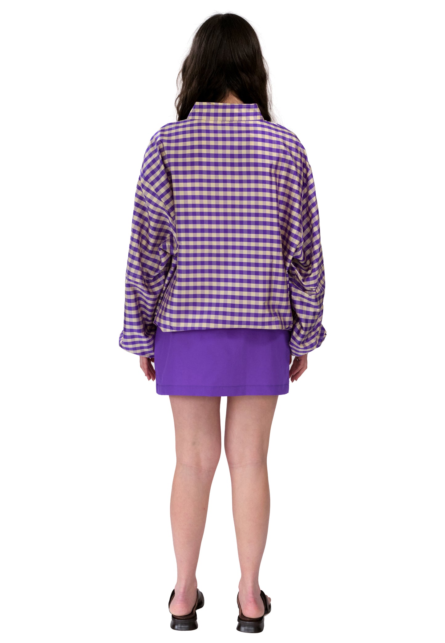 GINGHAM PURPLE IVORY WINDBREAKER