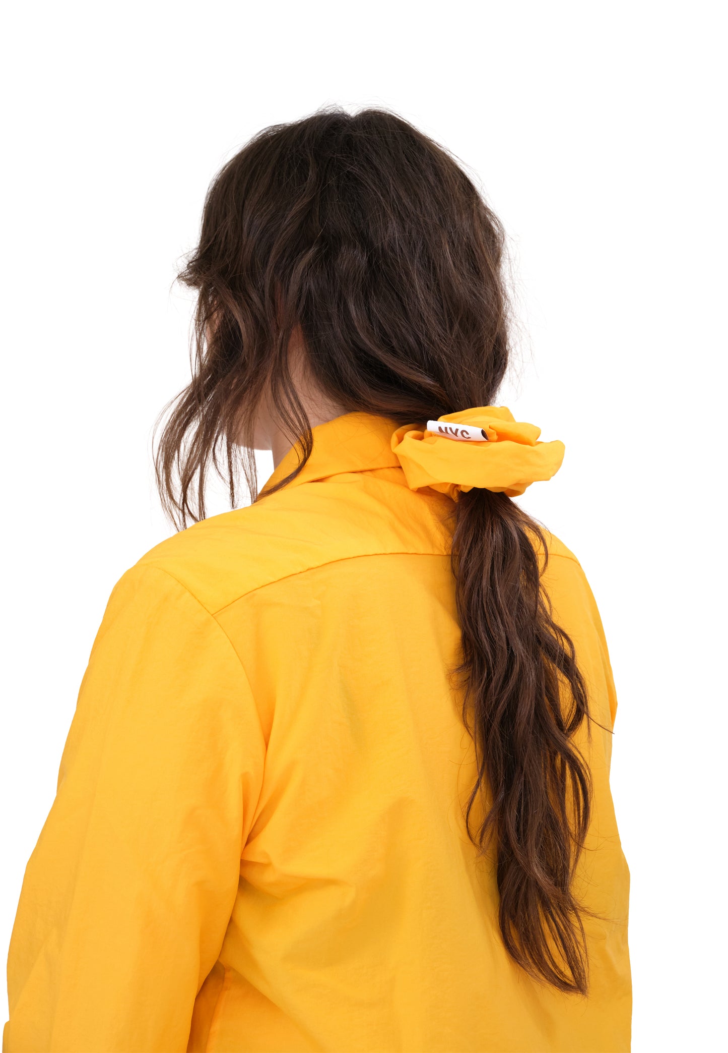 Mustard Nylon Oversized Scrunchie