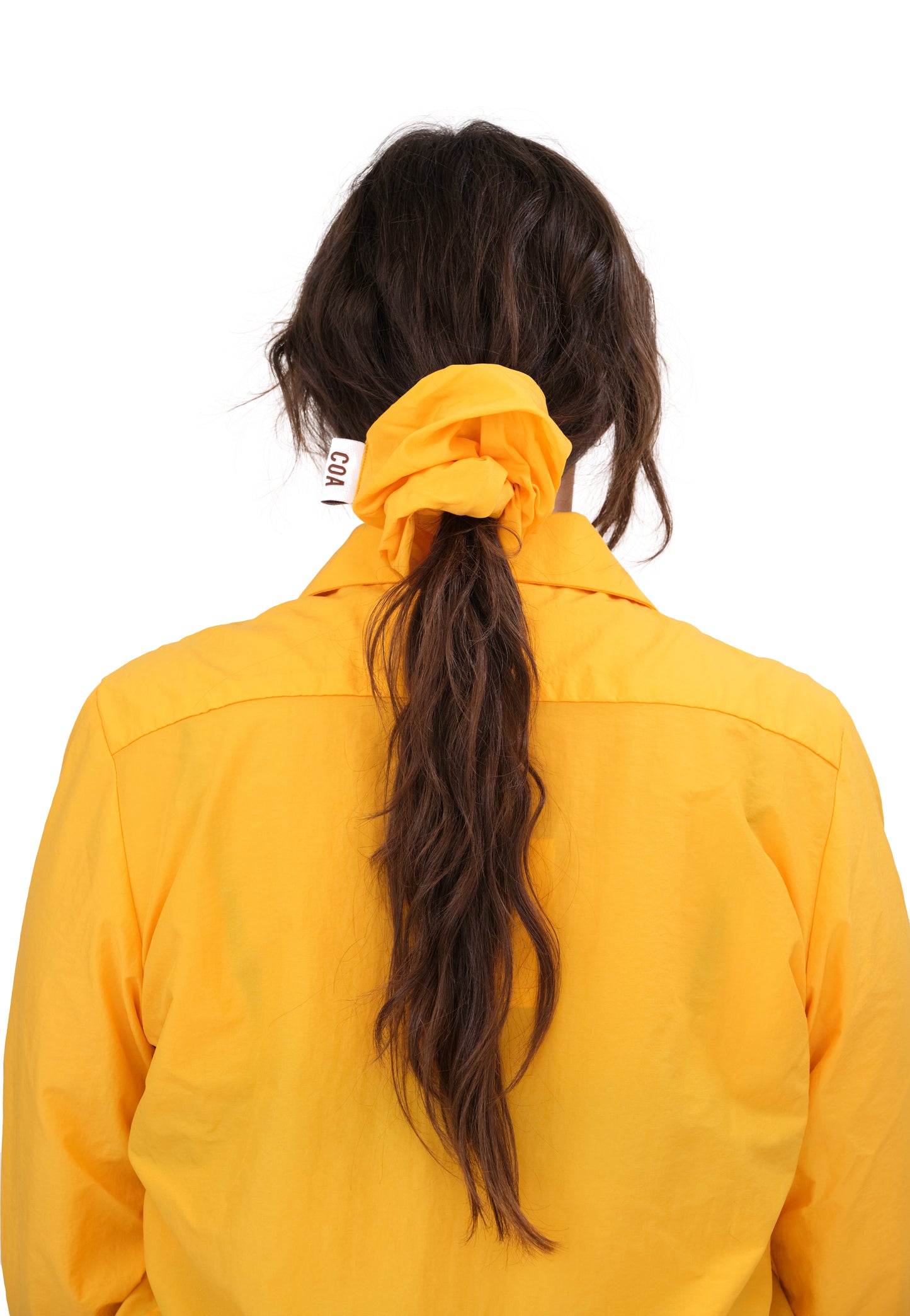 Mustard Nylon Oversized Scrunchie