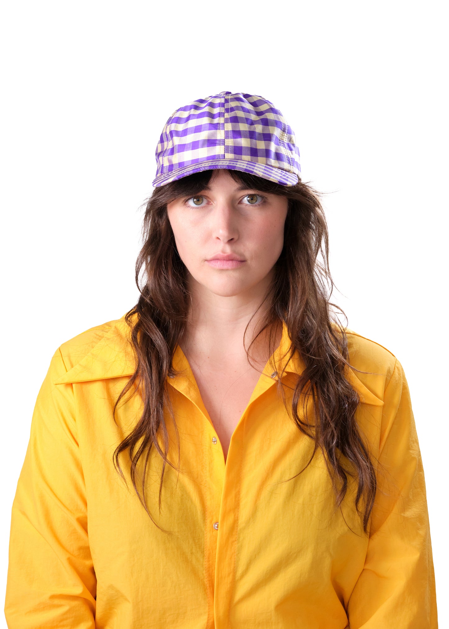 GINGHAM PURPLE IVORY BASEBALL HAT
