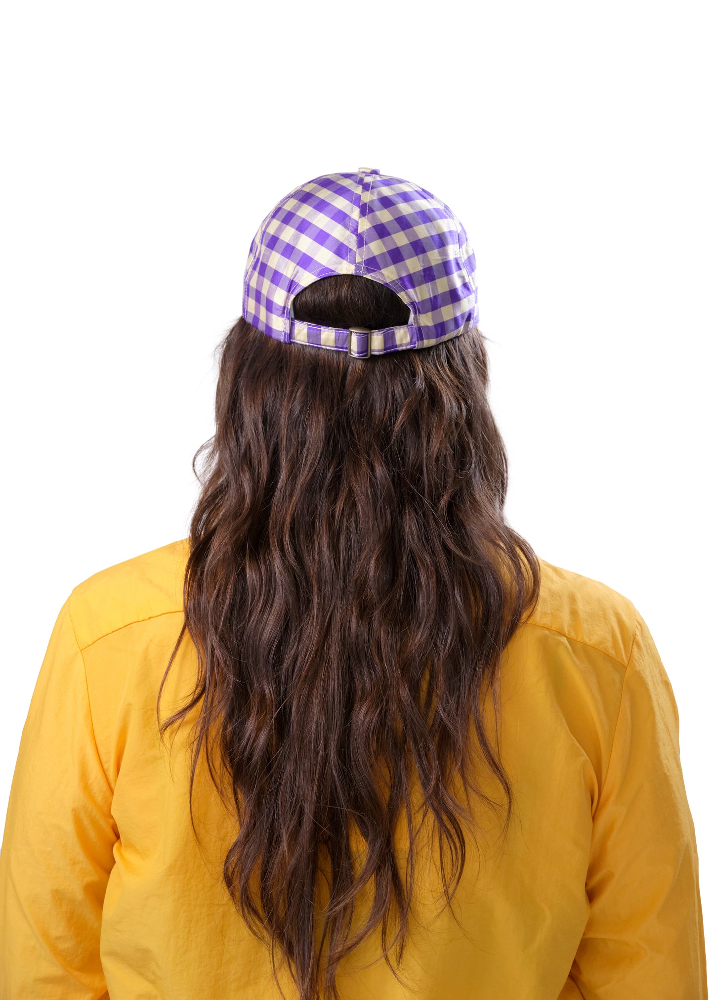 GINGHAM PURPLE IVORY BASEBALL HAT