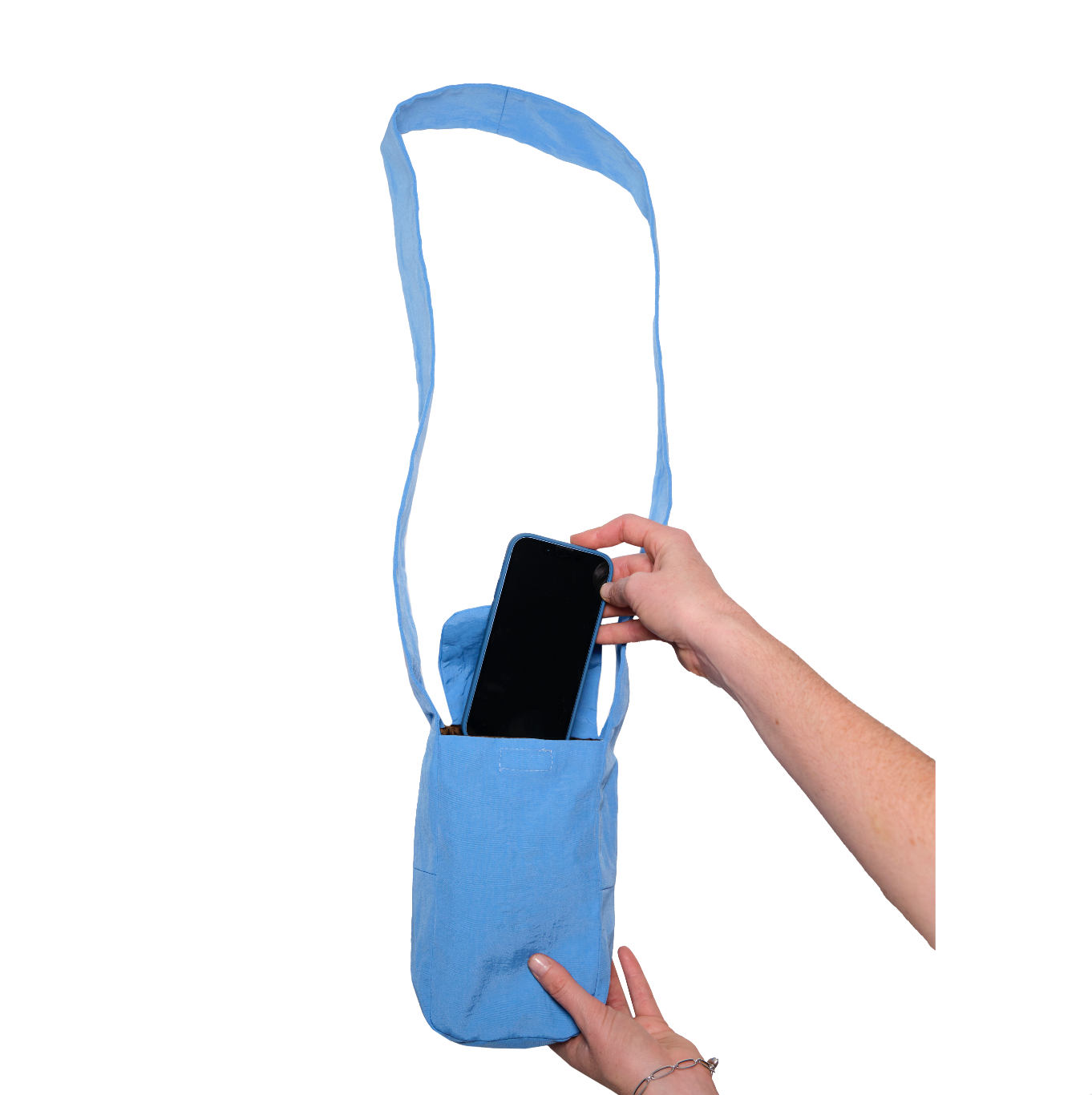 BLUE NYLON IPHONE CROSSBODY