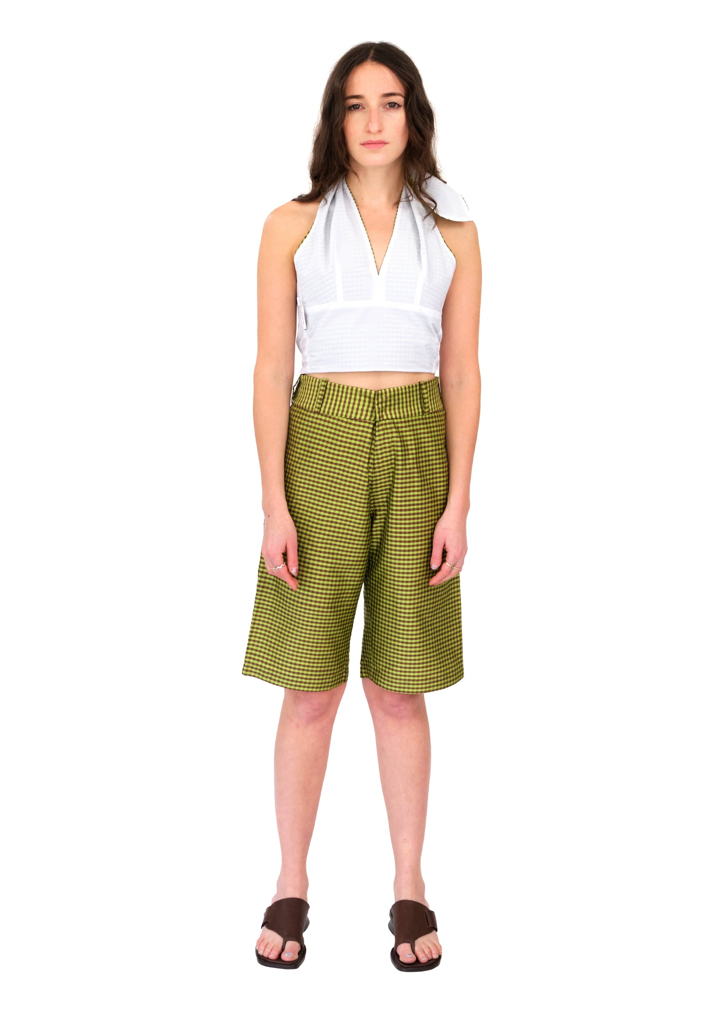 GINGHAM REVERSIBLE HALTER TOP