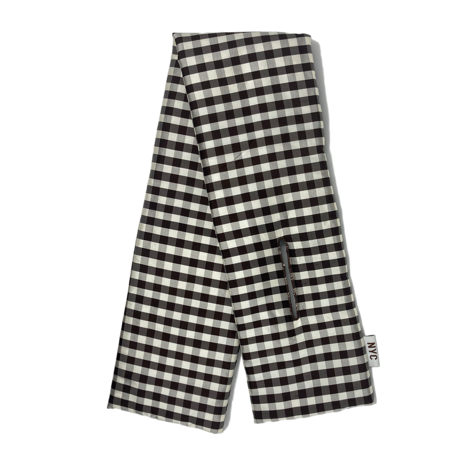 Gingham Brown White Padded Scarf