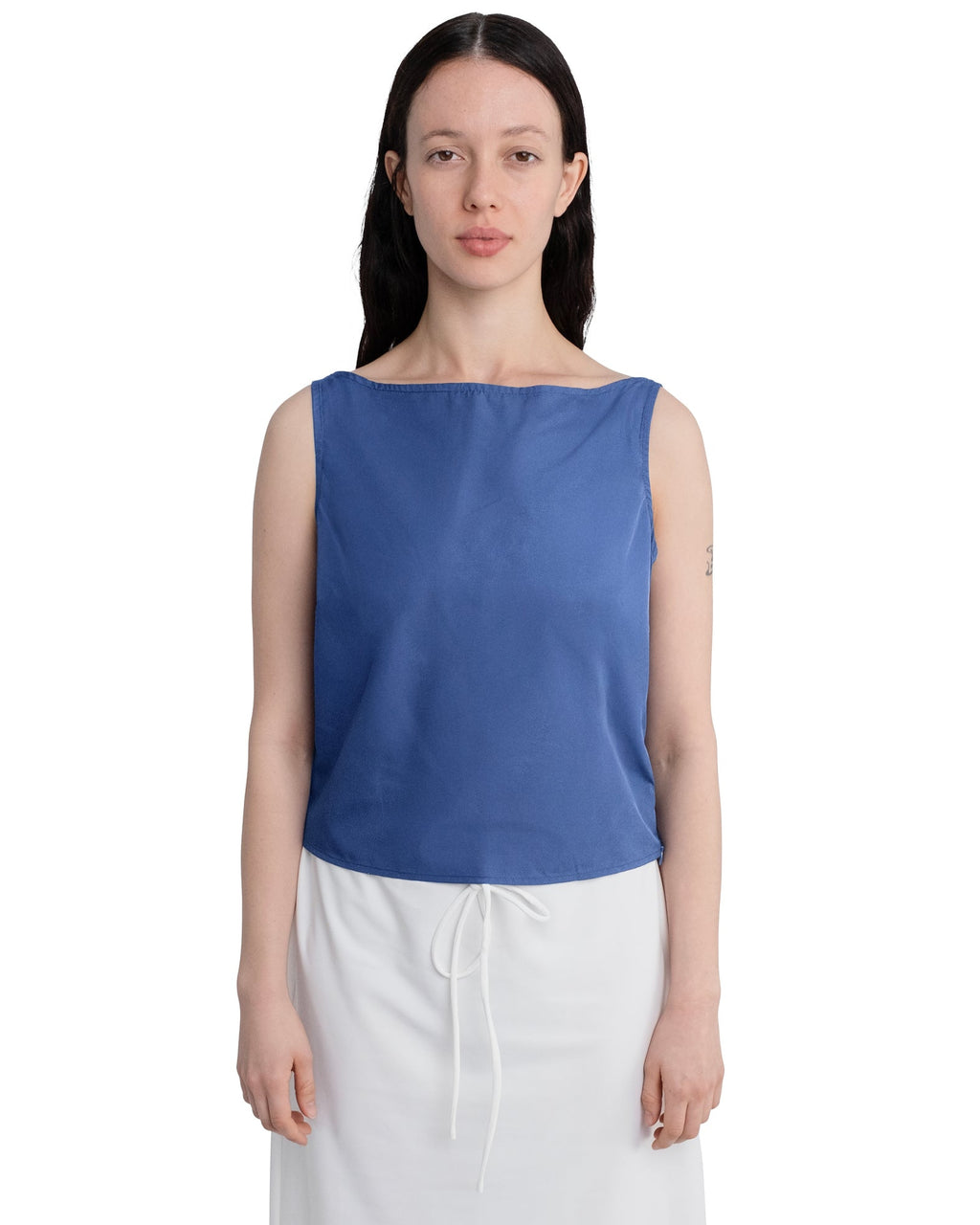 BOAT NECK TOP IN PERIWINKLE