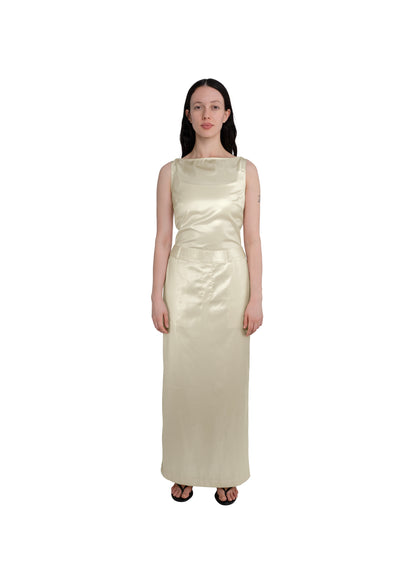 LONG LOOP DRESS IN PEARL