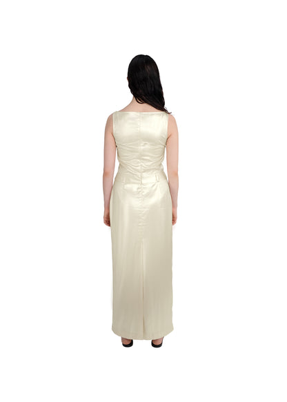 LONG LOOP DRESS IN PEARL