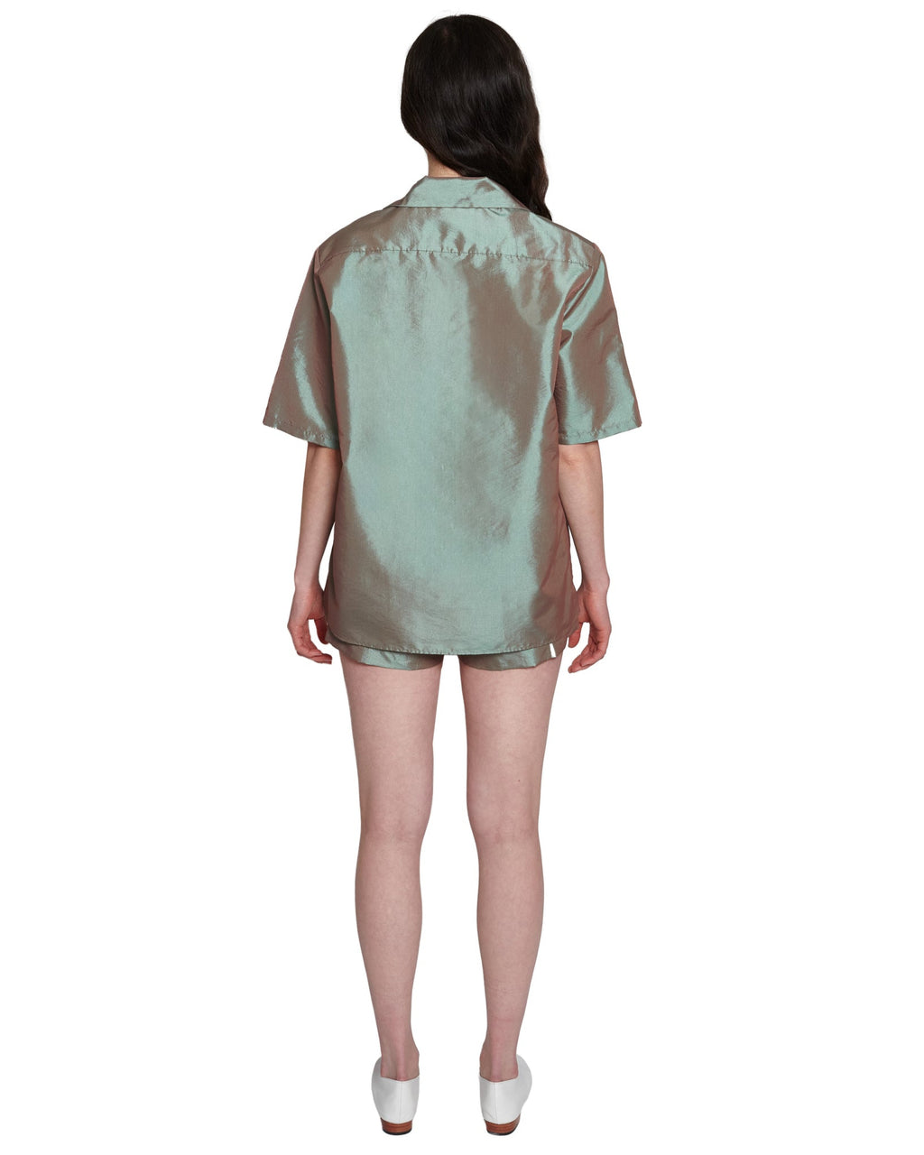 JADE SILK ZIP DOWN SHIRT | COA NYC