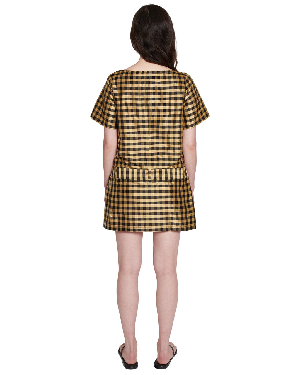 brown and black gingham dress Montpellier Dress