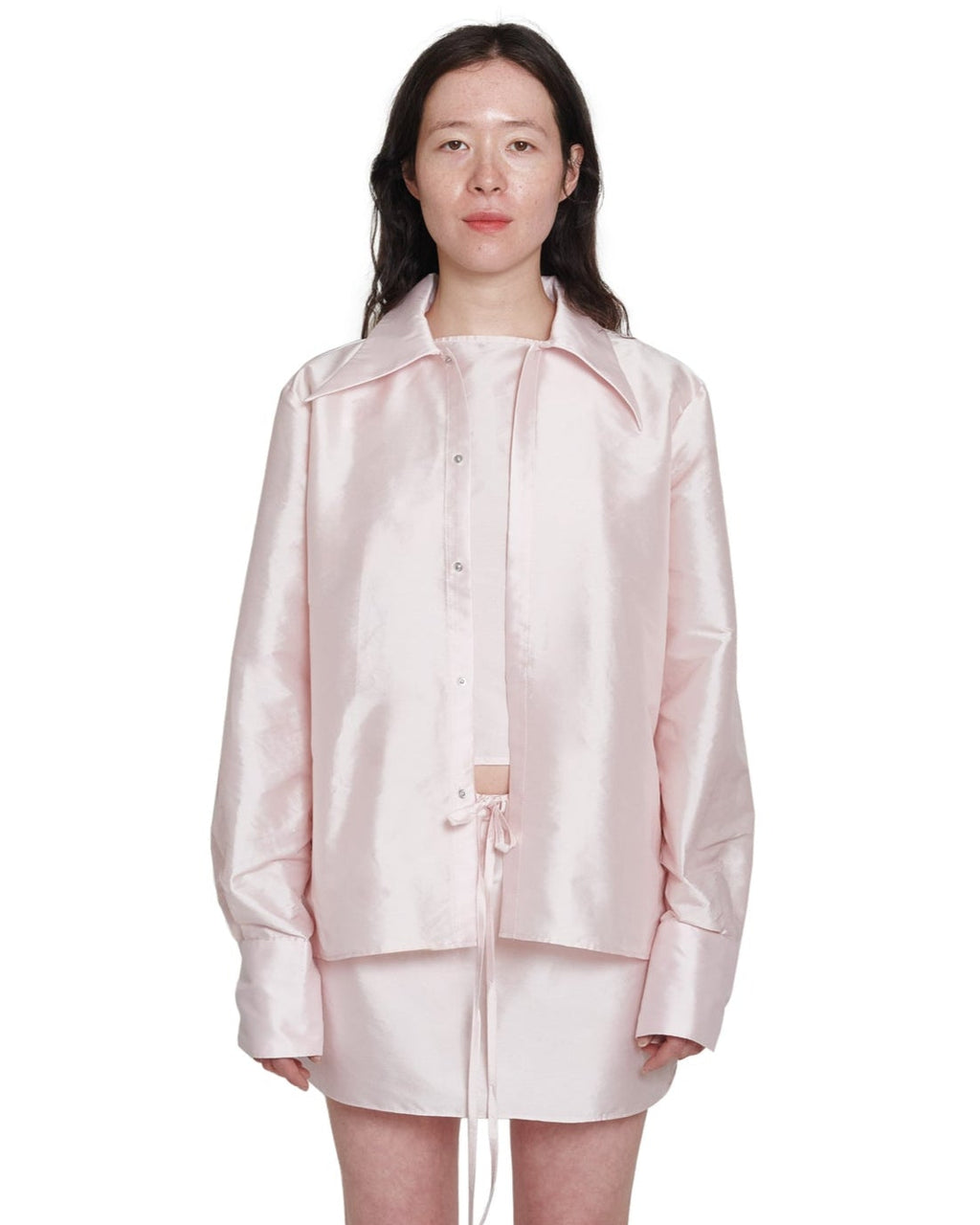 PINK SILK SNAP DOWN SHIRT | COA NYC
