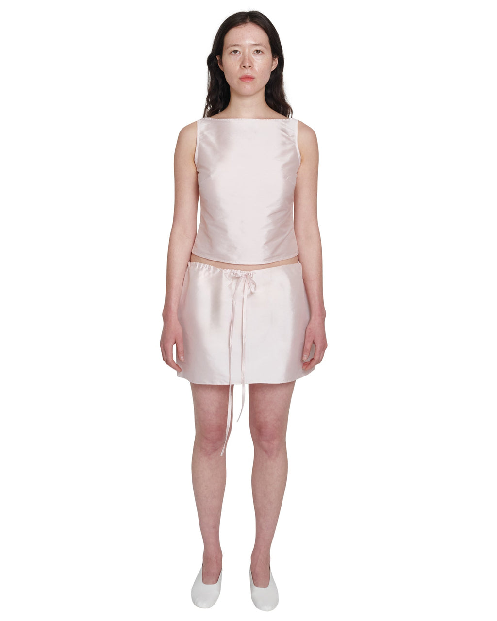 MINI SKIRT IN PINK SILK