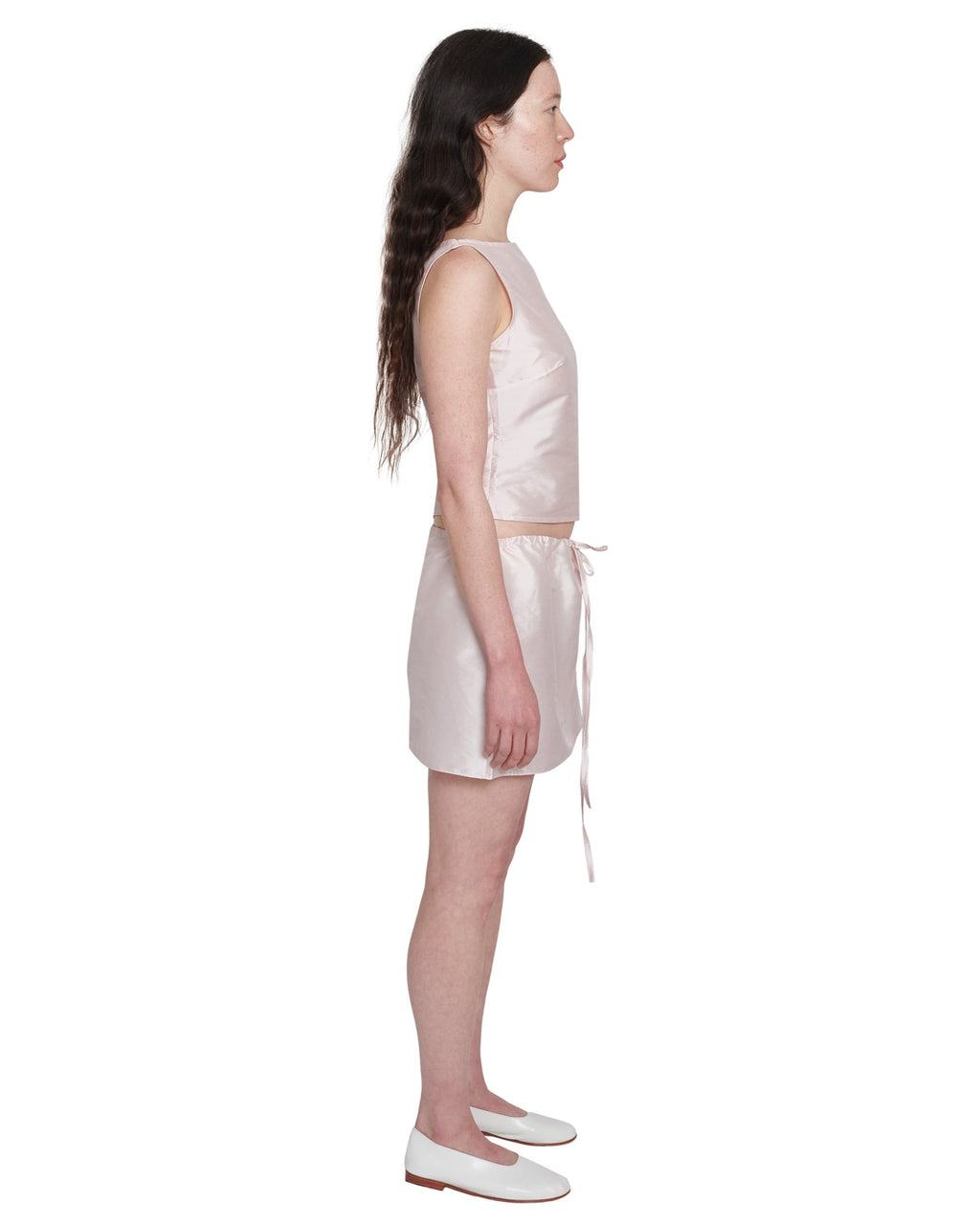 MINI SKIRT IN PINK SILK