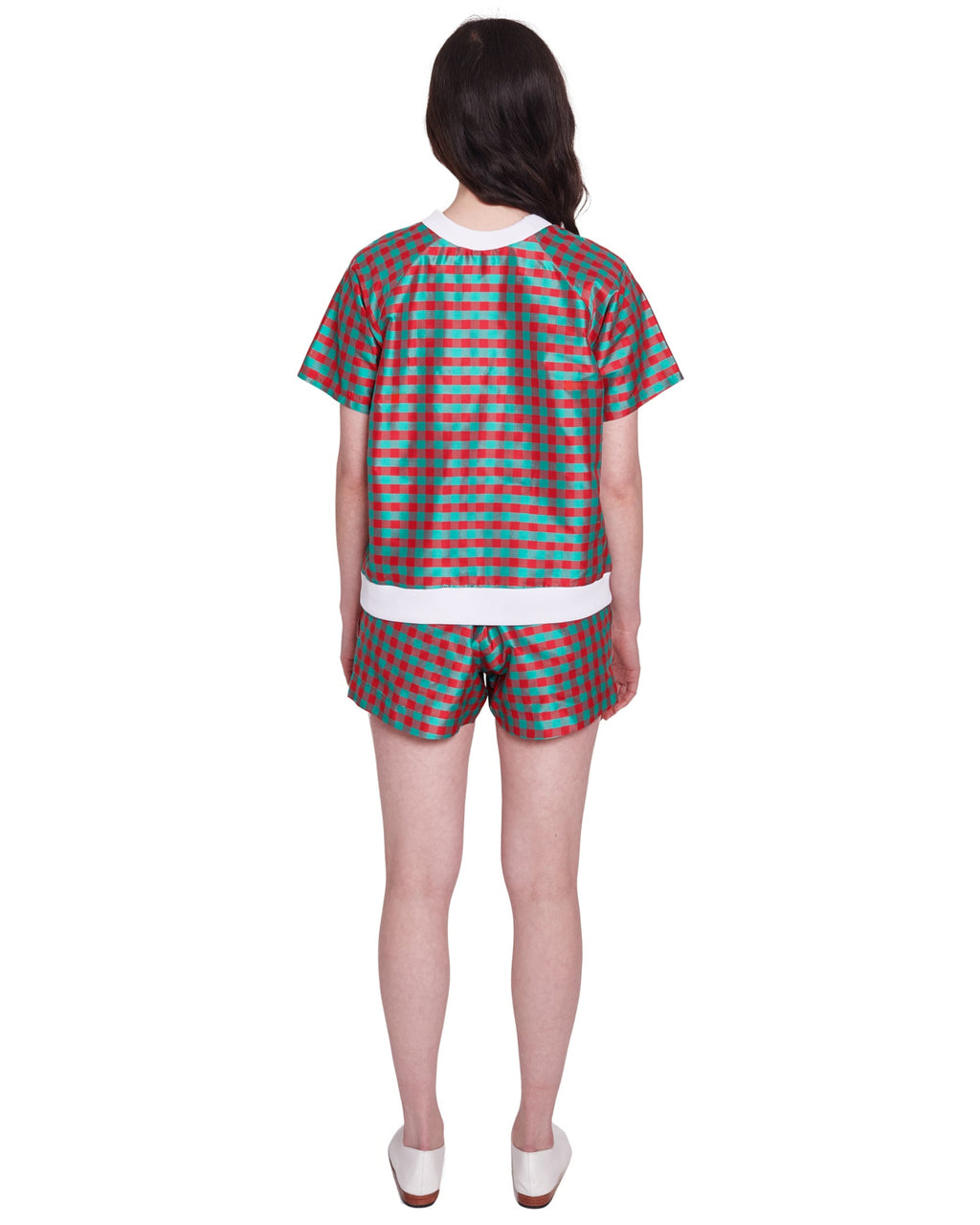 GINGHAM RED TURQUOISE SS PULL OVER | COA NYC