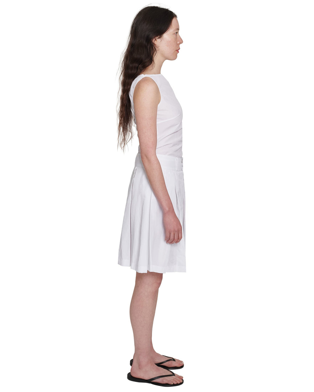 WHITE NYLONH BOAT NECK TOP | COA NYC
