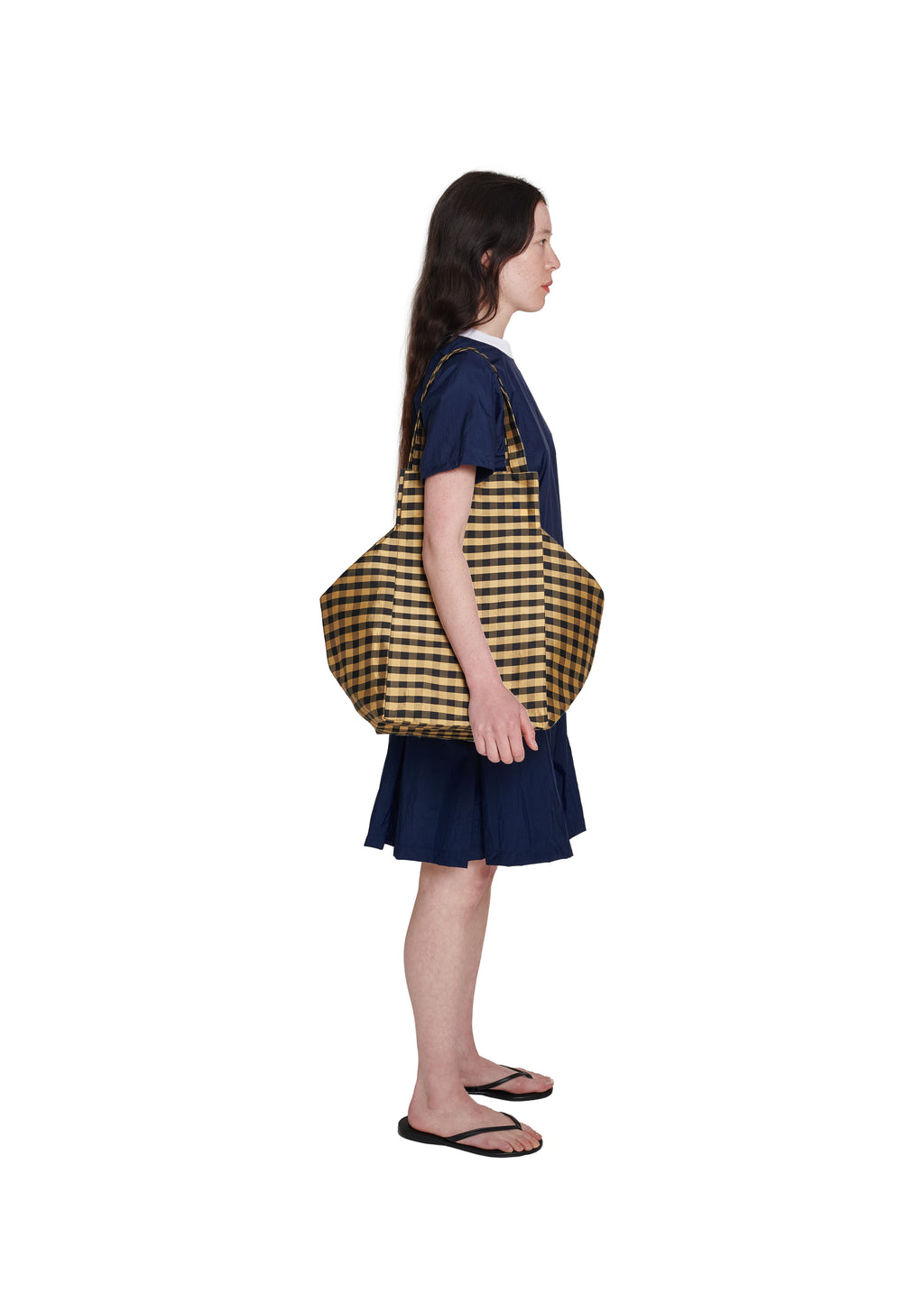XL GINGHAM BLACK GOLD EVERYDAY BAG | COA NYC