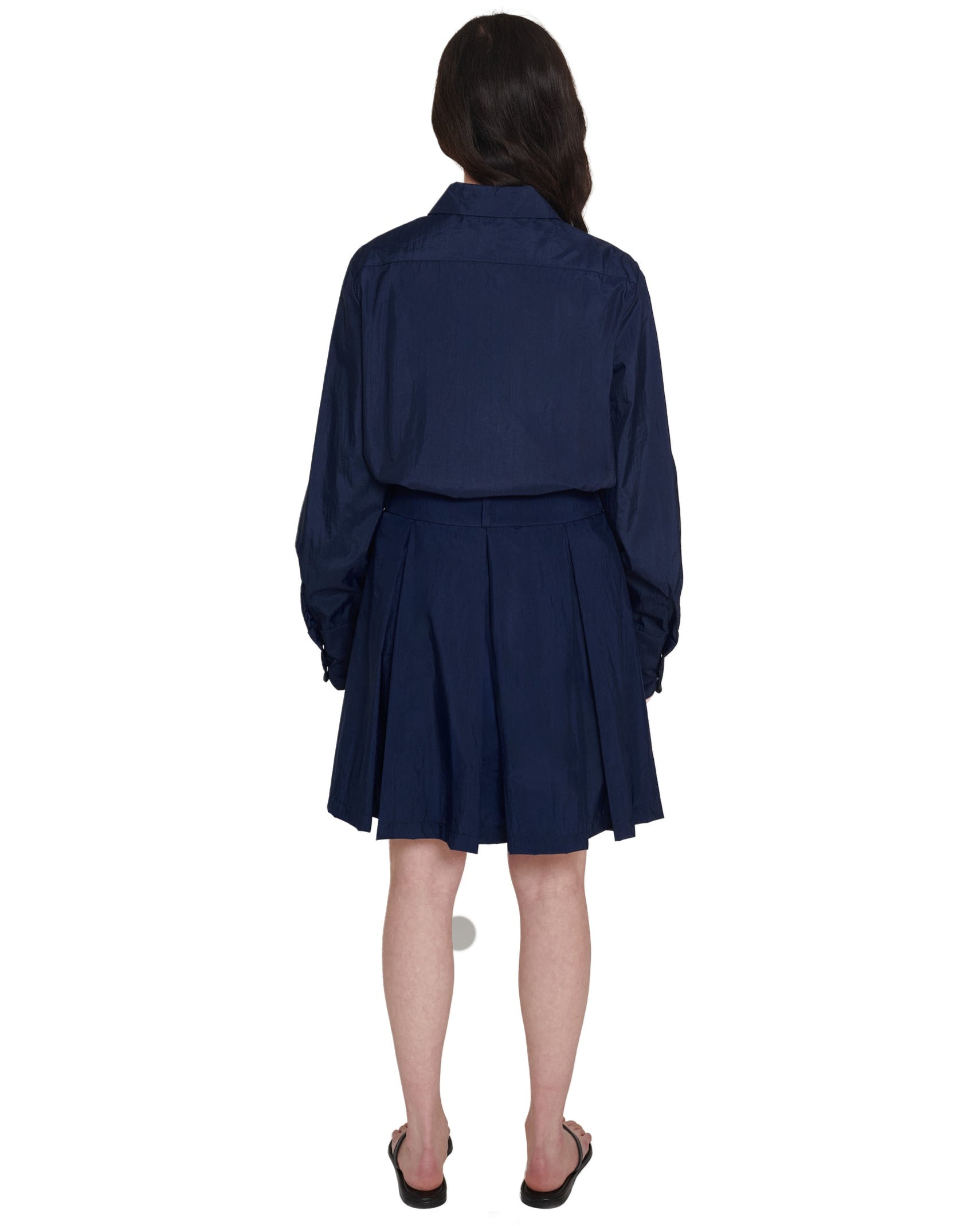 navy pleated skirt dress Losie Spot Pleated Skirt