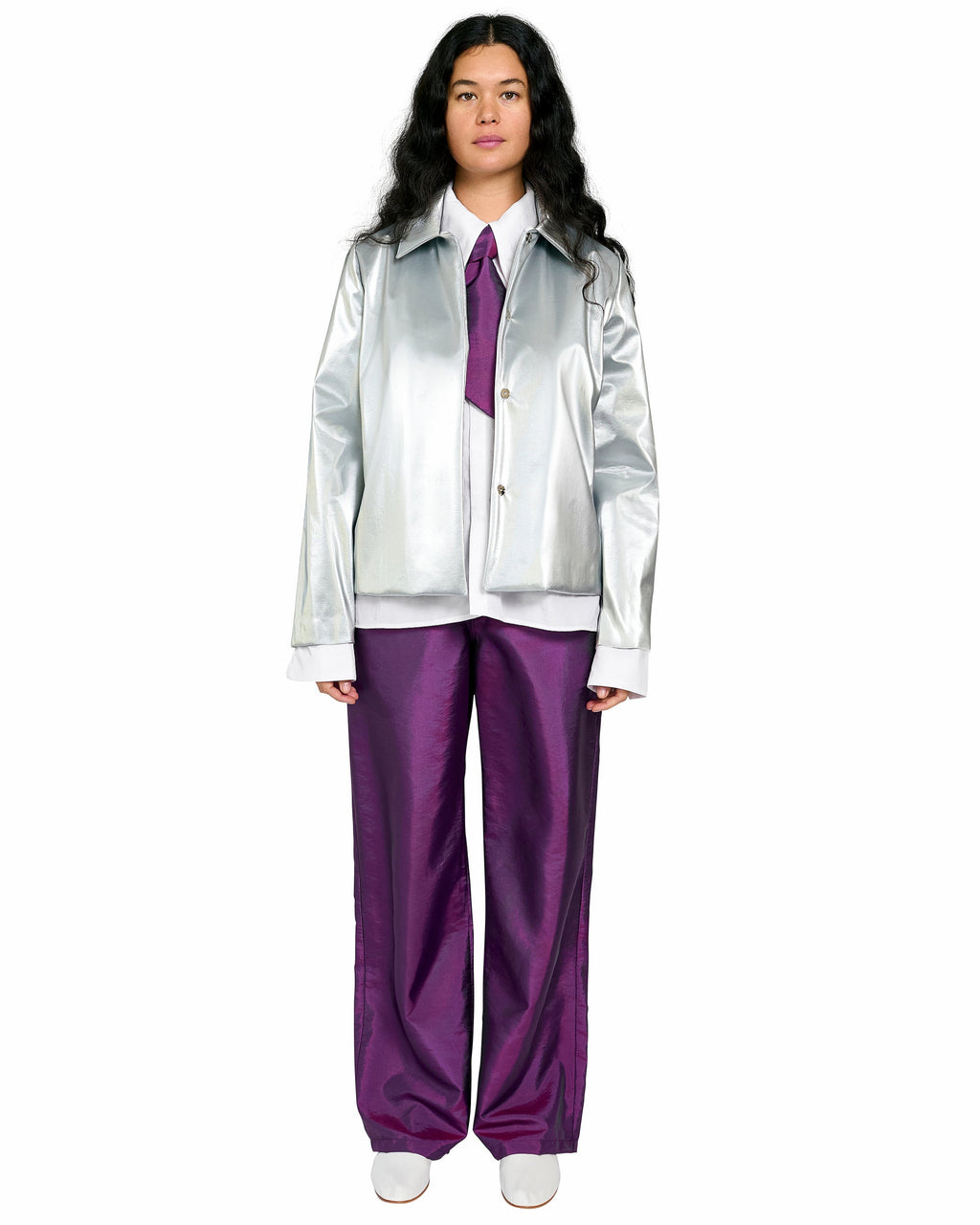 SNAP JACKET IN SILVER