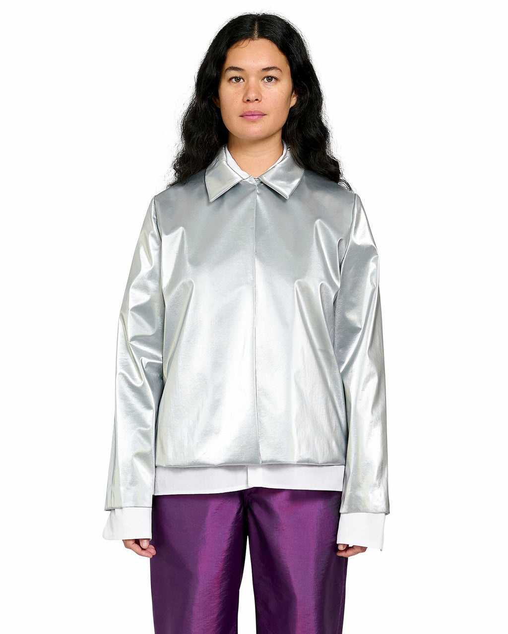 SNAP JACKET IN SILVER