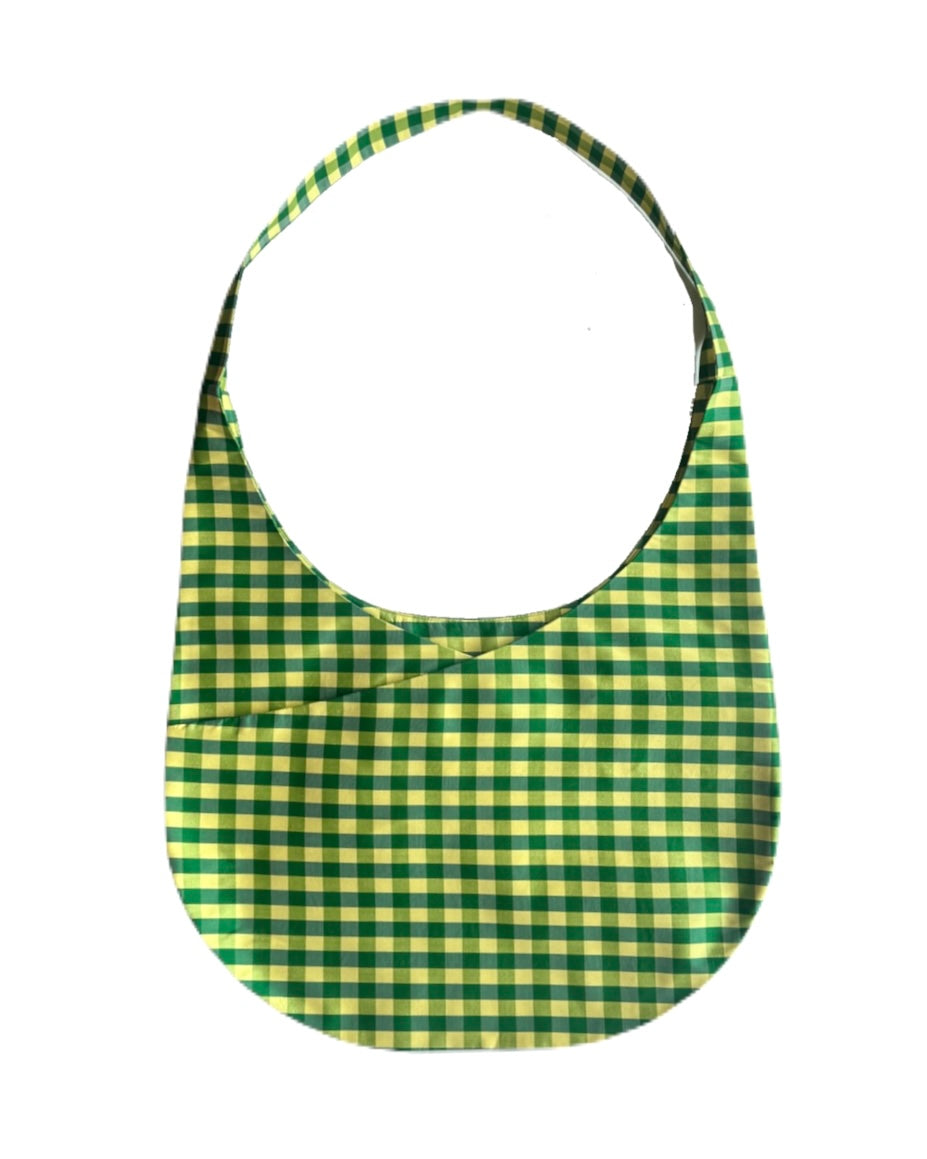 HOBO CROSSBODY BAG IN GINGHAM GREEN YELLOW