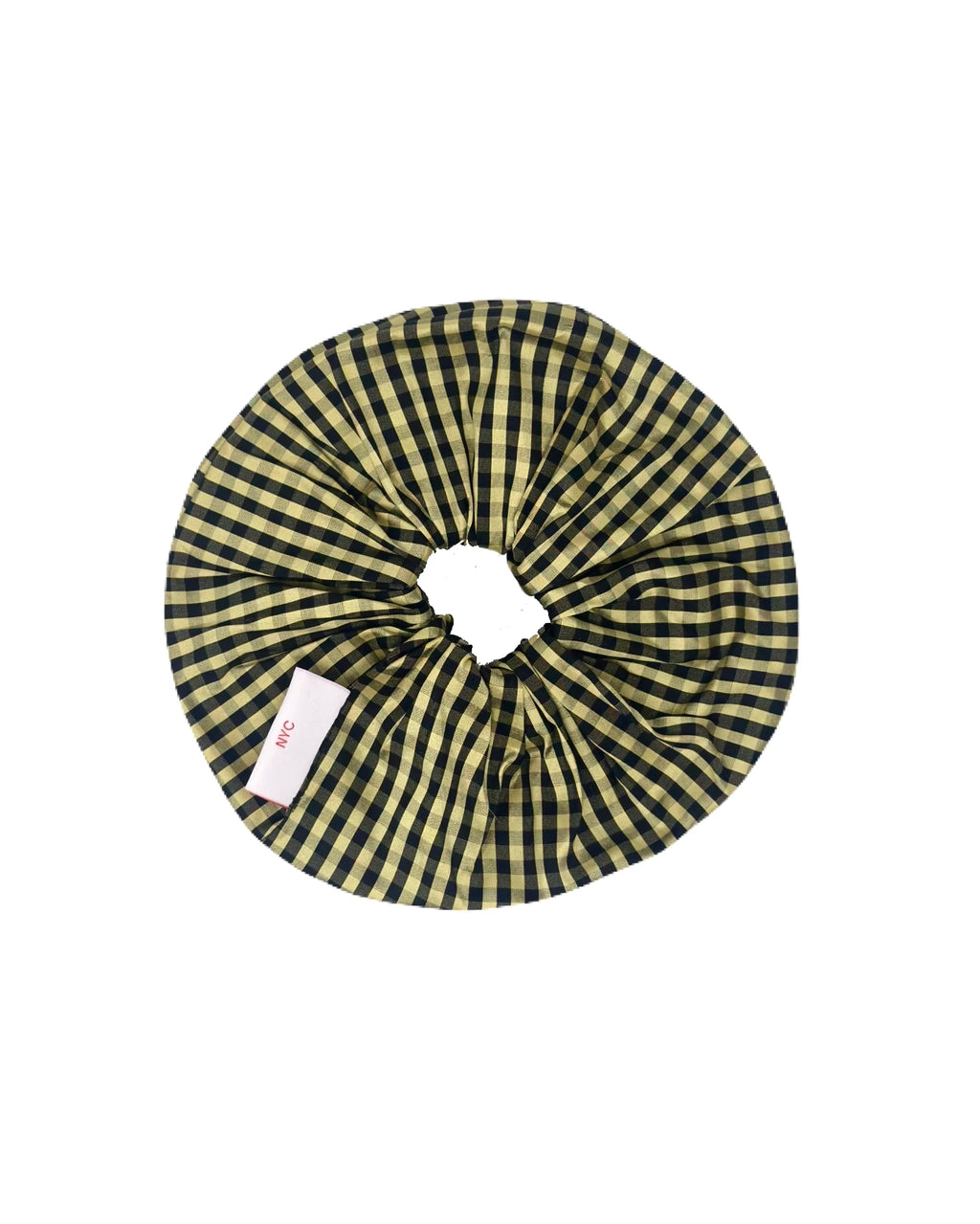 SCRUNCHIE IN GINGHAM BLACK TAN