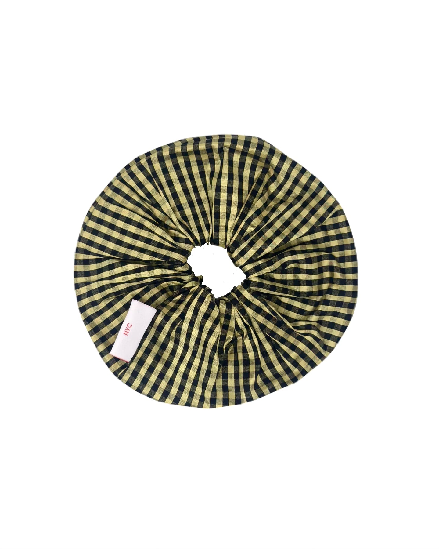 SCRUNCHIE IN GINGHAM BLACK TAN