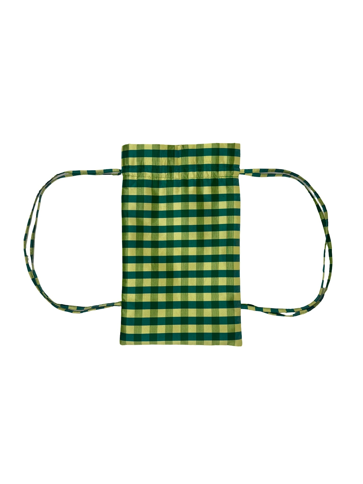 MINI BACKPACK IN GINGHAM GREEN YELLOW
