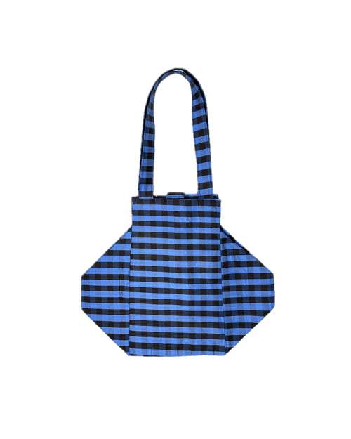 EVERYDAY BAG IN GINGHAM BLUE BROWN