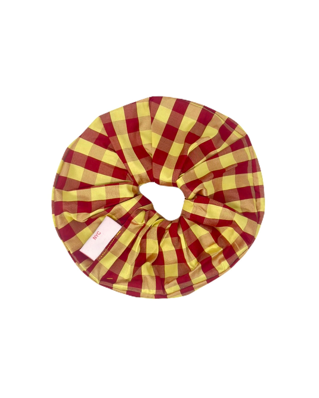 SCRUNCHIE IN GINGHAM RED YELLOW