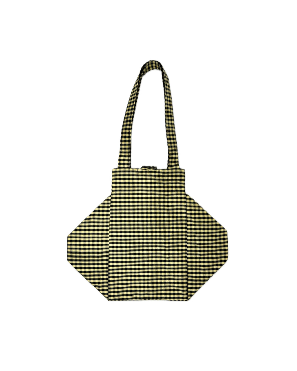 COA NYC |EVERYDAY BAG IN GINGHAM BLACK TAN