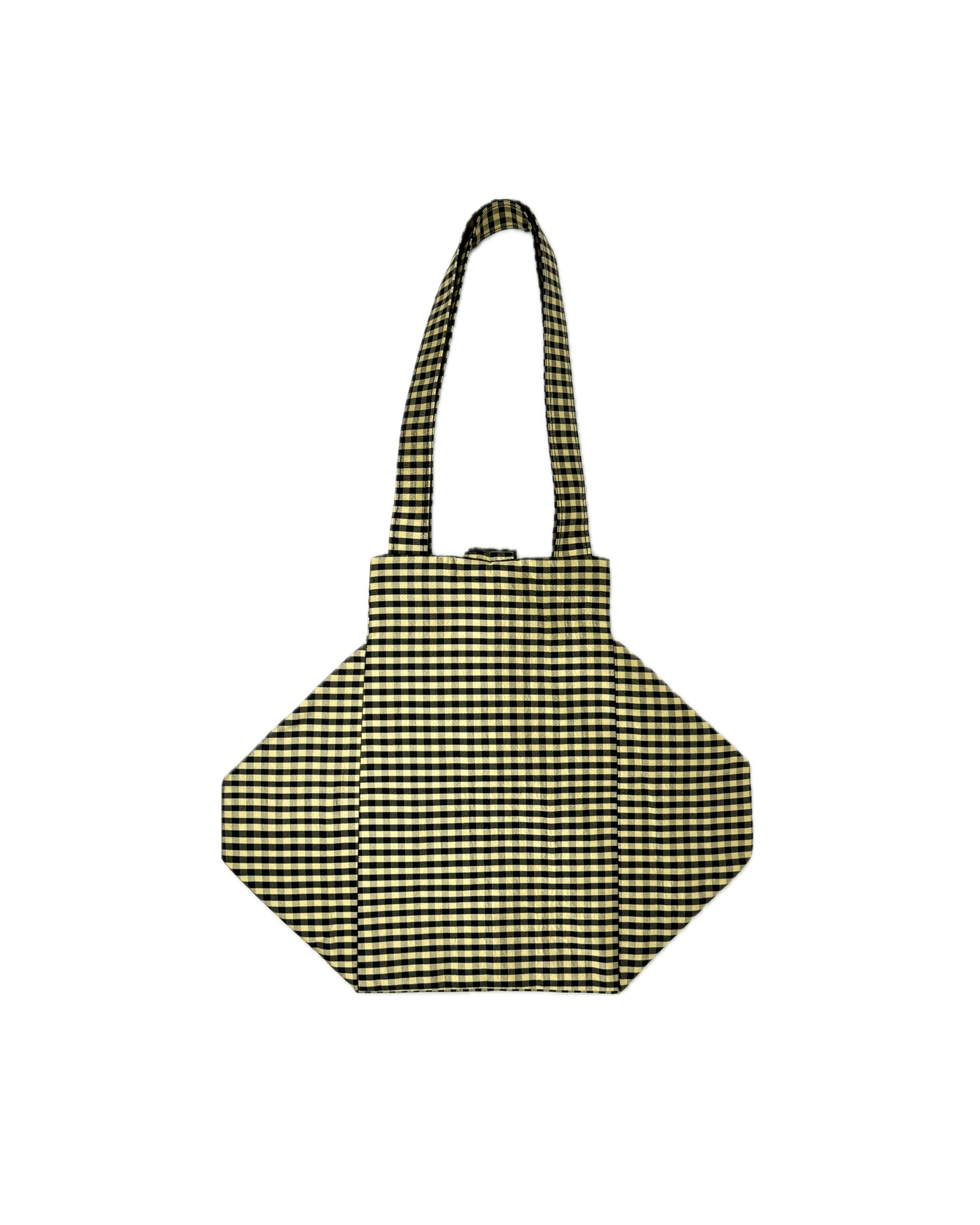 COA NYC |EVERYDAY BAG IN GINGHAM BLACK TAN