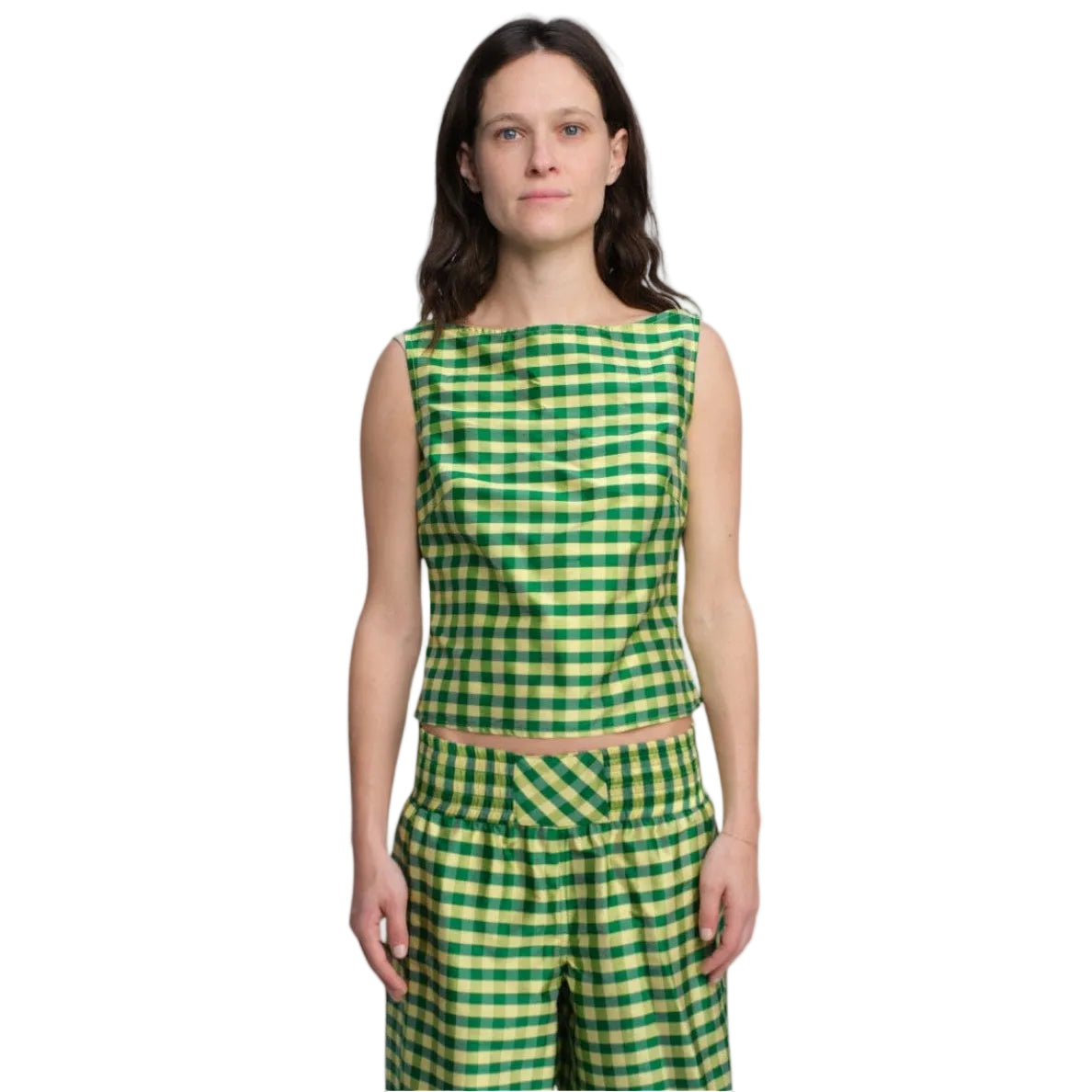 BOATNECK TOP IN GREEN YELLOW – COMING OF AGE