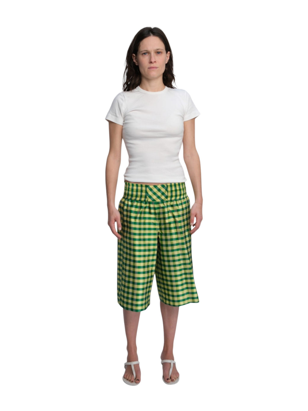 COA NYC | BOXING CAPRI IN GREEN YELLOW