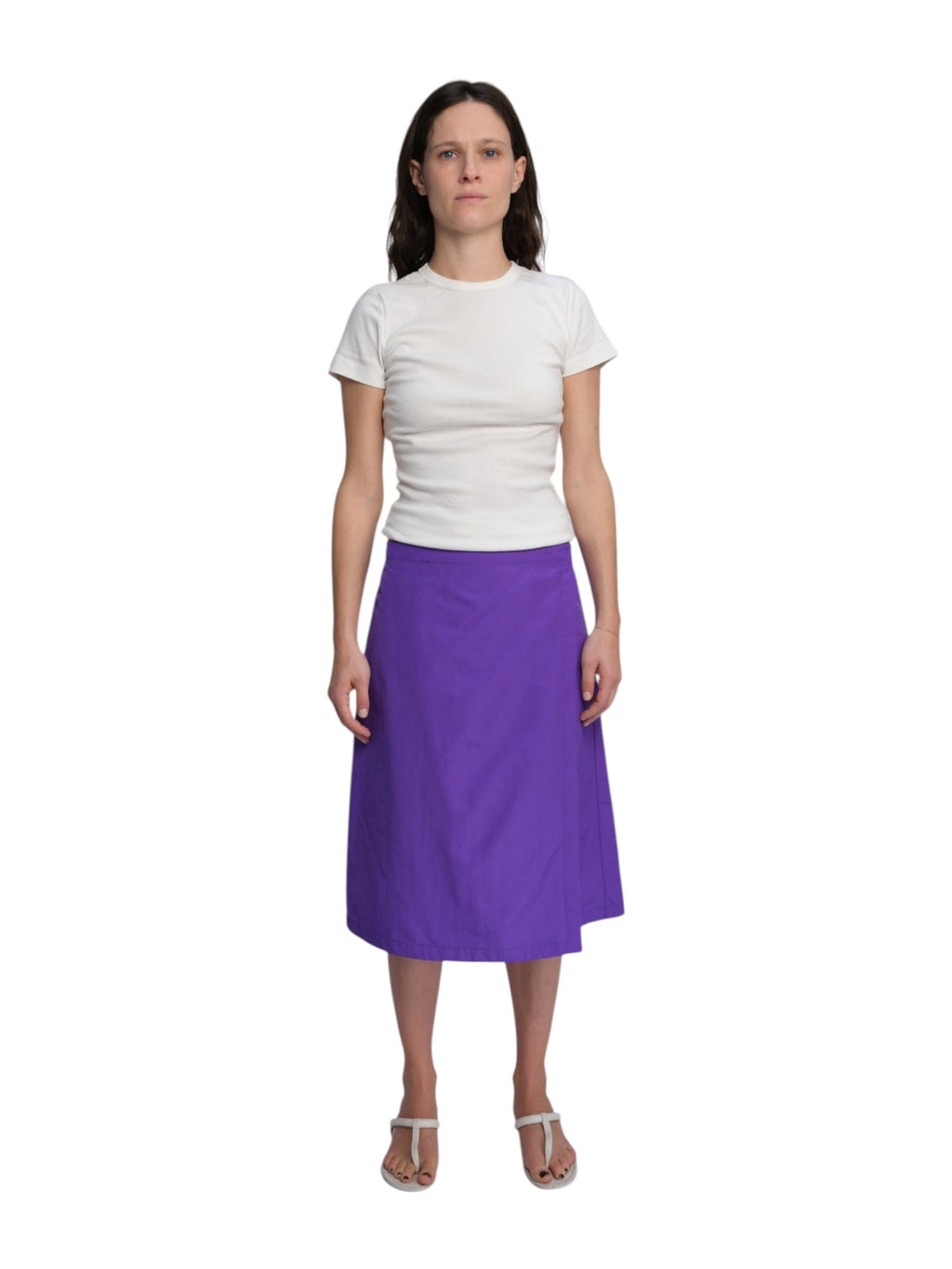 COA NYC | WRAP SKIRT IN PURPLE NYLON