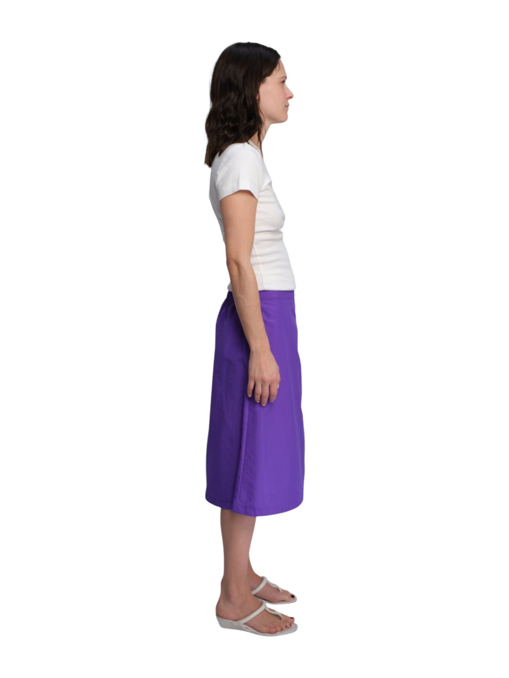 COA NYC | WRAP SKIRT IN PURPLE NYLON