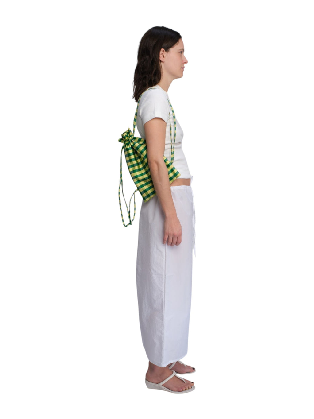 COA NYC | MINI BACKPACK IN GINGHAM GREEN YELLOW