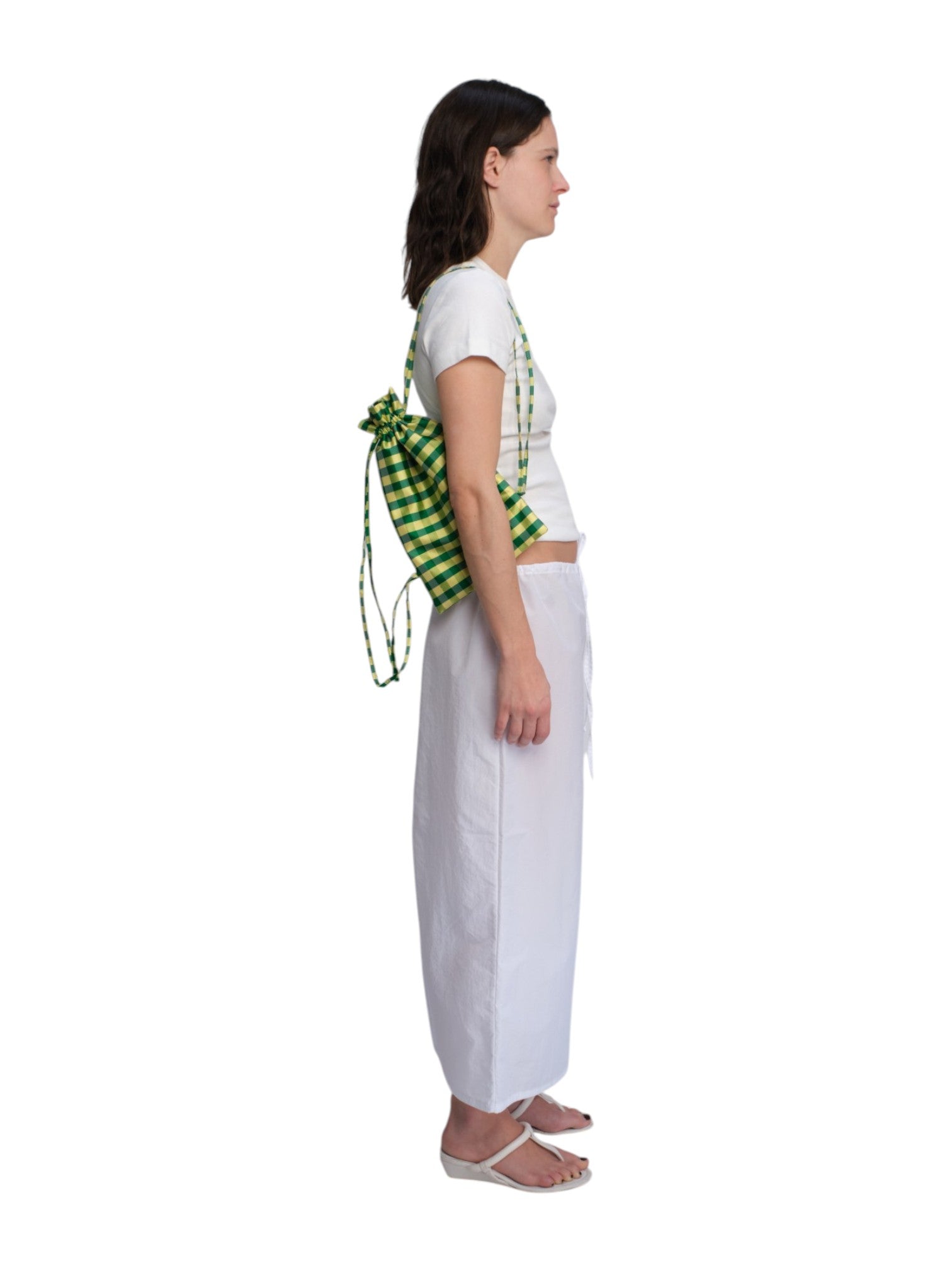 COA NYC | MINI BACKPACK IN GINGHAM GREEN YELLOW