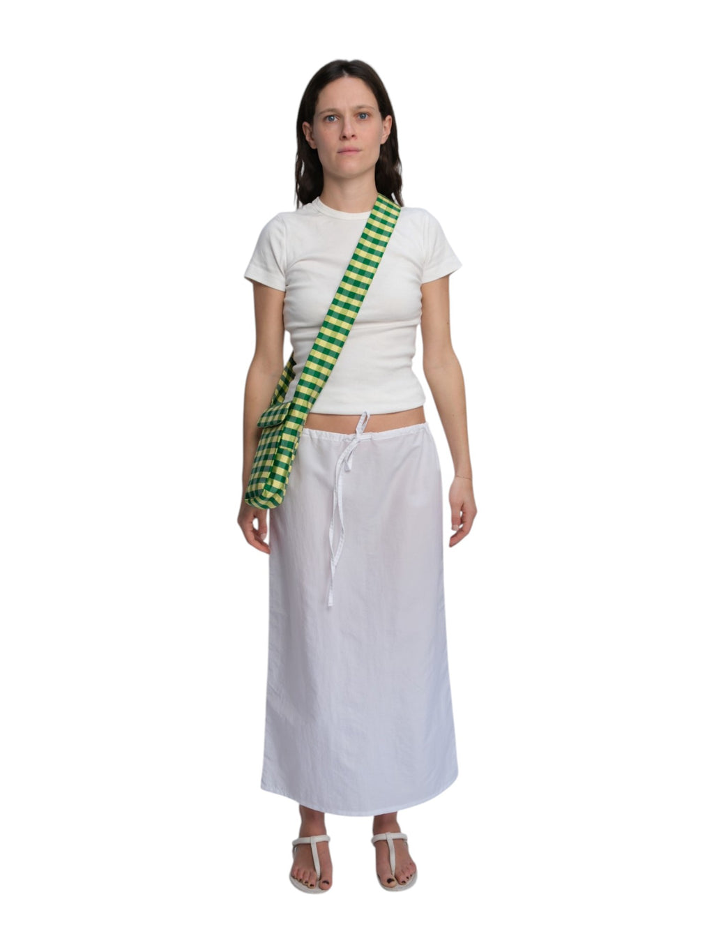 IPHONE CROSSBODY IN GINGHAM GREEN YELLOW